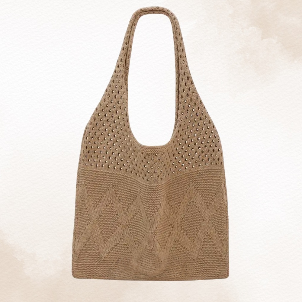 Boho Knitted Tote Bag - NWOT